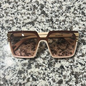 Fashion Nova Brown and Gold Sunglasses